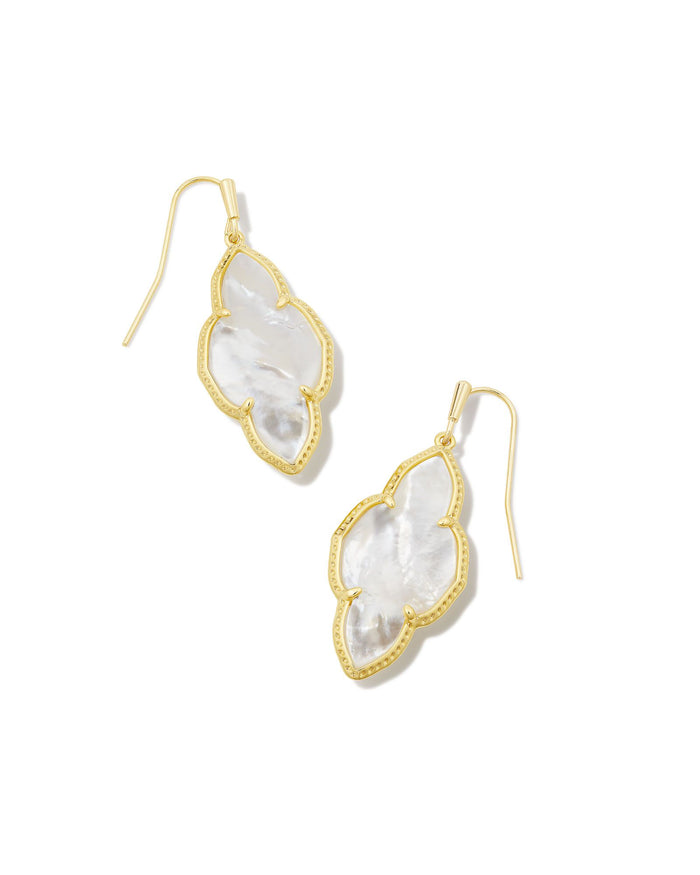 Abbie Drop Earring in Gold Ivory Mother of Pearl