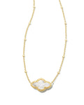 Abbie Pendant Necklace in Gold Ivory Mother of Pearl