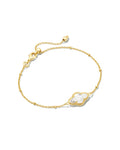 Abbie Satellite Chain Bracelet in Gold Ivory Mother of Pearl