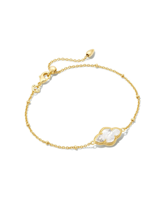 Abbie Satellite Chain Bracelet in Gold Ivory Mother of Pearl