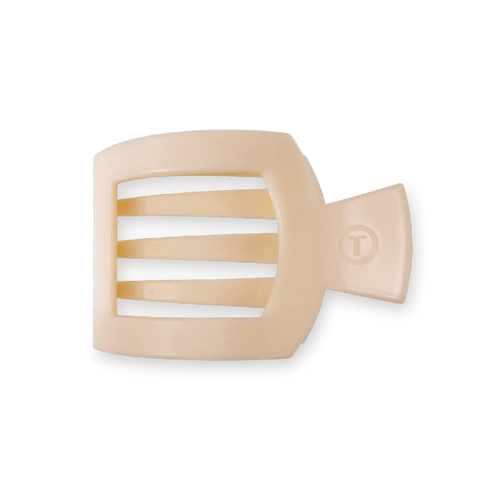 Almond Beige Medium Square Flat Teletie Hair Clip