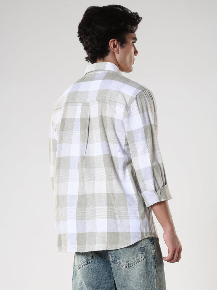 Amabel - Checkered Regular fit Shirt - Grey