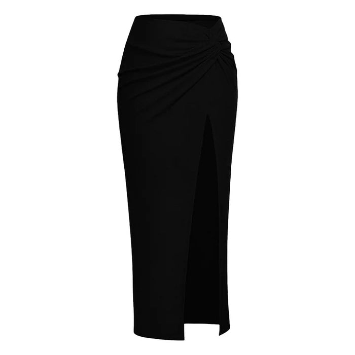 Amanda Slit Skirt Set - Black/White