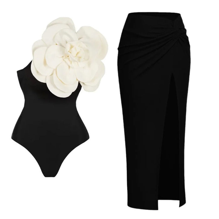 Amanda Slit Skirt Set 2.0 - Black