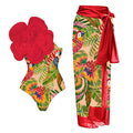 Amanda Swimsuit Set - Red Printed