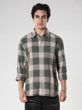 men's green checkered  shirt made from pure cotton.