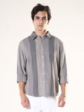 men's  grey stripped  shirt made from pure cotton.