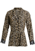 Animal Print PJ Silk Shirt Mocca