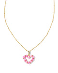 Ashton Heart Pendant Necklace in Gold Blush Ivory Mother of Pearl
