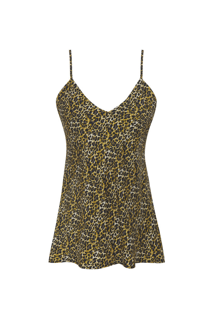 Ava Leopard Cami Olive Oil
