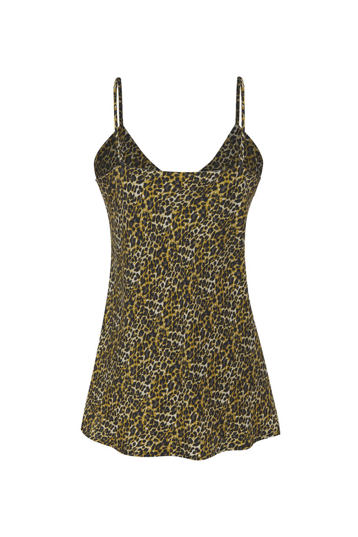 Ava Leopard Cami Olive Oil