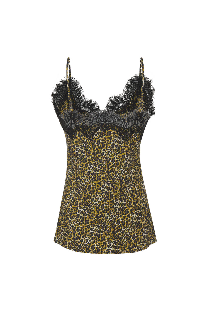 Ava Leopard Coco Cami Olive Oil