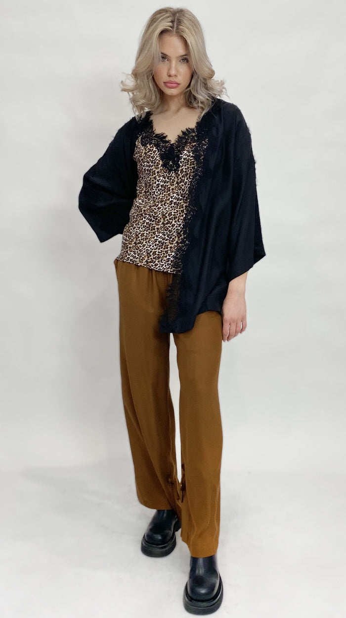 Ava Leopard Coco Cami Olive Oil