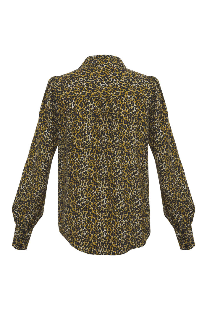 Ava Leopard Glam Shirt Olive Oil