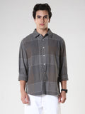 men's charcoal checkered  shirt made from pure cotton.