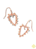 Beaded Ansley Open Frame Earring in Rose Gold