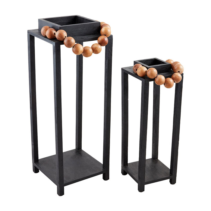 Black Beaded Lantern Set