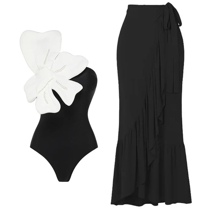 Black Pearl Swimsuit Set - Black