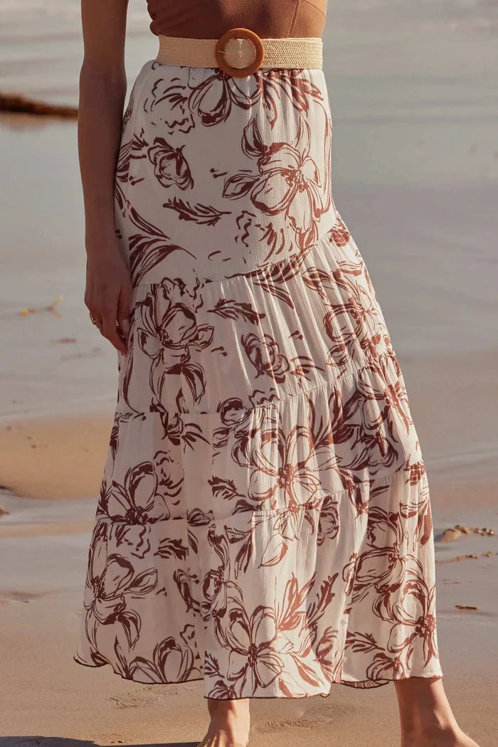 Blooming Breeze Asymmetrical Tiered Maxi Skirt - ShopPromesa