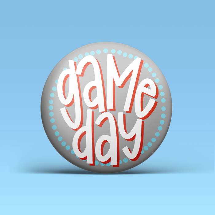 Blue & Red Game Day Polka Dots Buttons | Game Day Pins