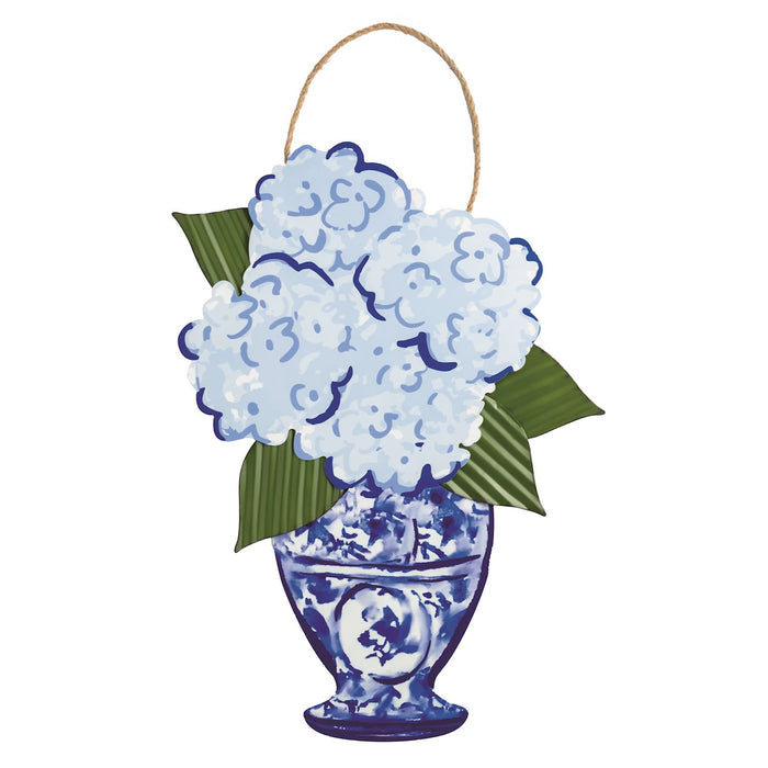 Blue Willow Hydrangea Door Hanger