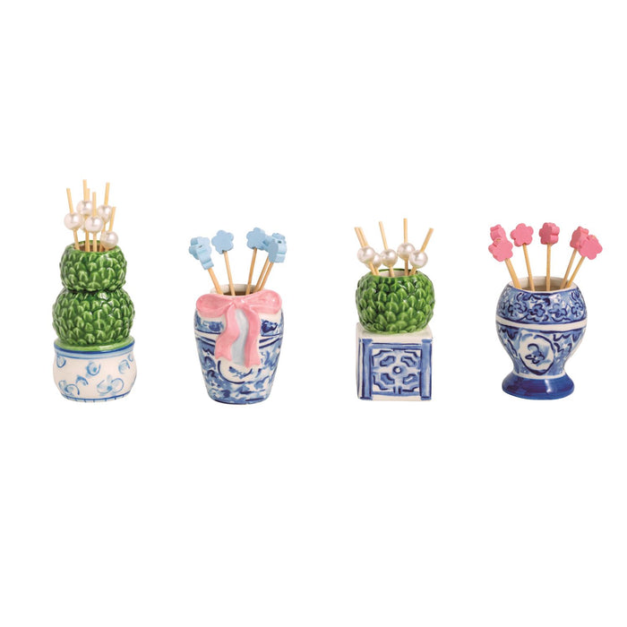 Blue Willow Toothpicks & Holder