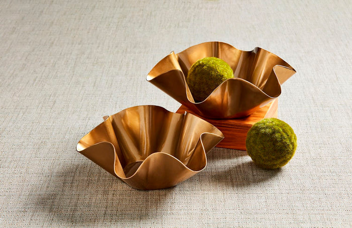 Brass Ruffle Bowl Set