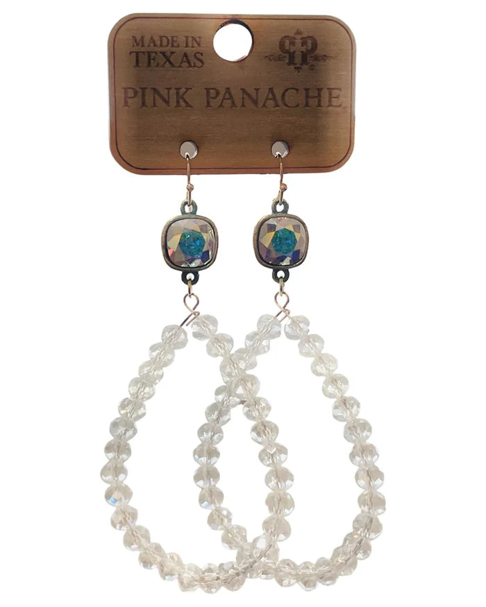Bronze and Clear Teardrop PP Earring
