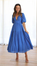 Brunch It Right Midi Dress - Blue