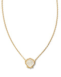 Brynne Shell Pendant Necklace in Gold Ivory Mother of Pearl