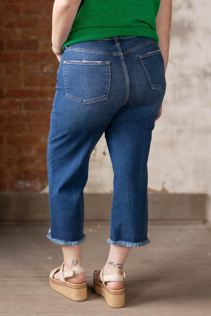 Button It Wide Leg Crop Jean