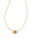 Candy Corn Short Pendant Necklace in Gold Candy Corn Magnesite
