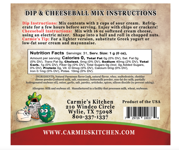 Carmie's Artichoke Parmesan Dip Mix