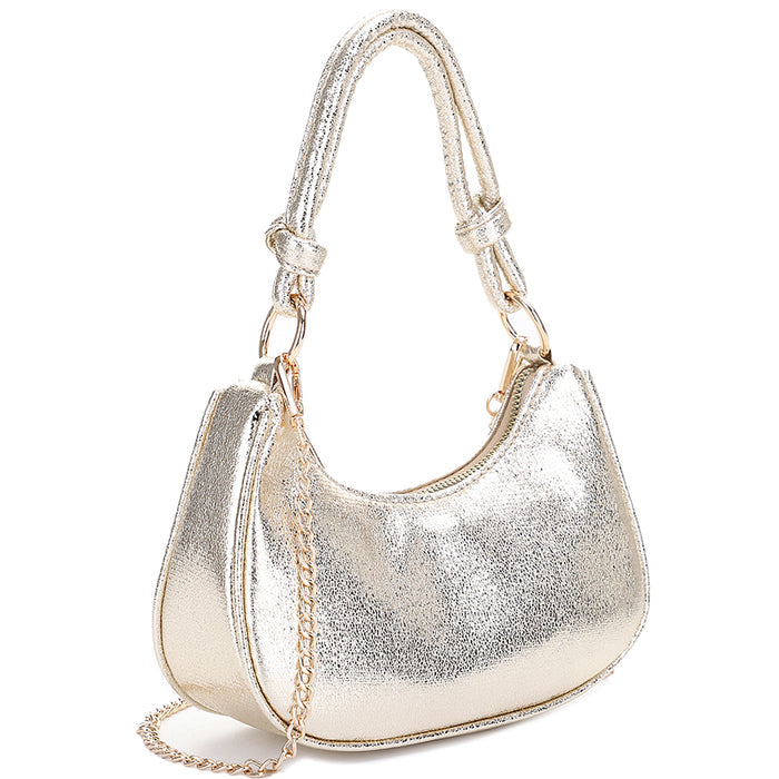 Chic Curve Zipper Shoulder Crossbody Bag