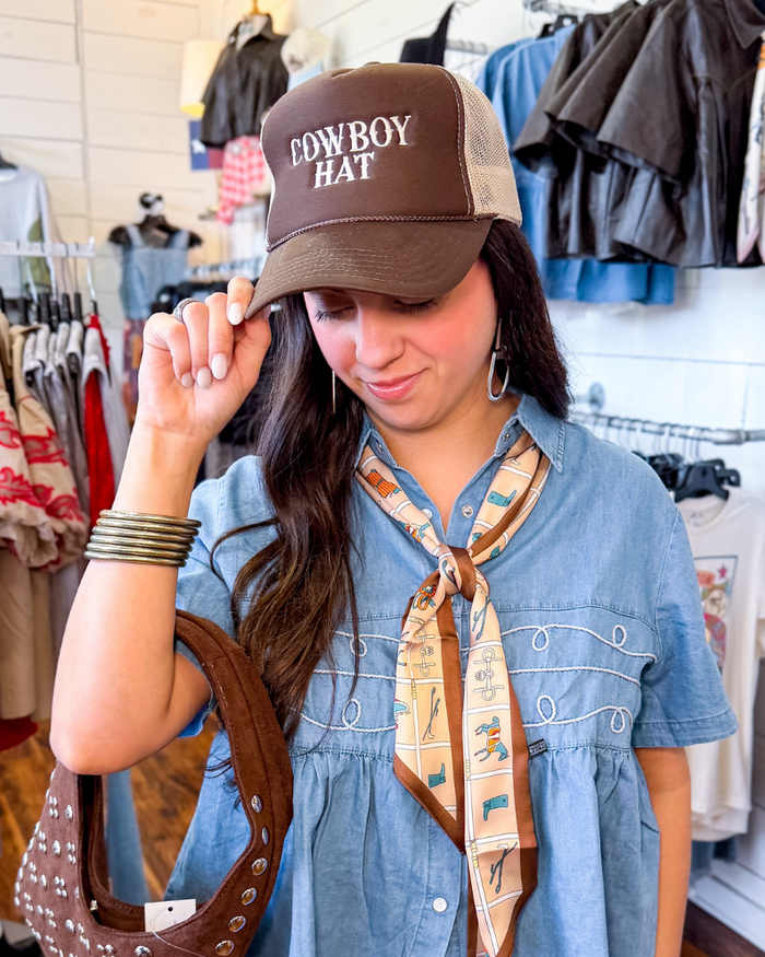 Chocolate Cowboy Hat Trucker Hat