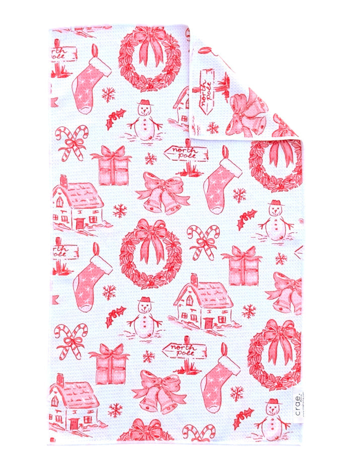 Christmas Sketch: Double-Sided Hand Towel