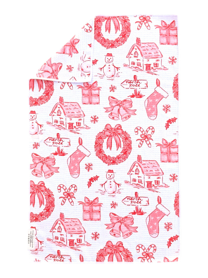 Christmas Sketch: Double-Sided Hand Towel
