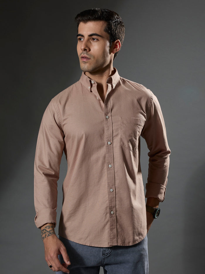 men's peach Turkish fit cotton shirt with breast pockets and elbow patches
men's shirt latest collection