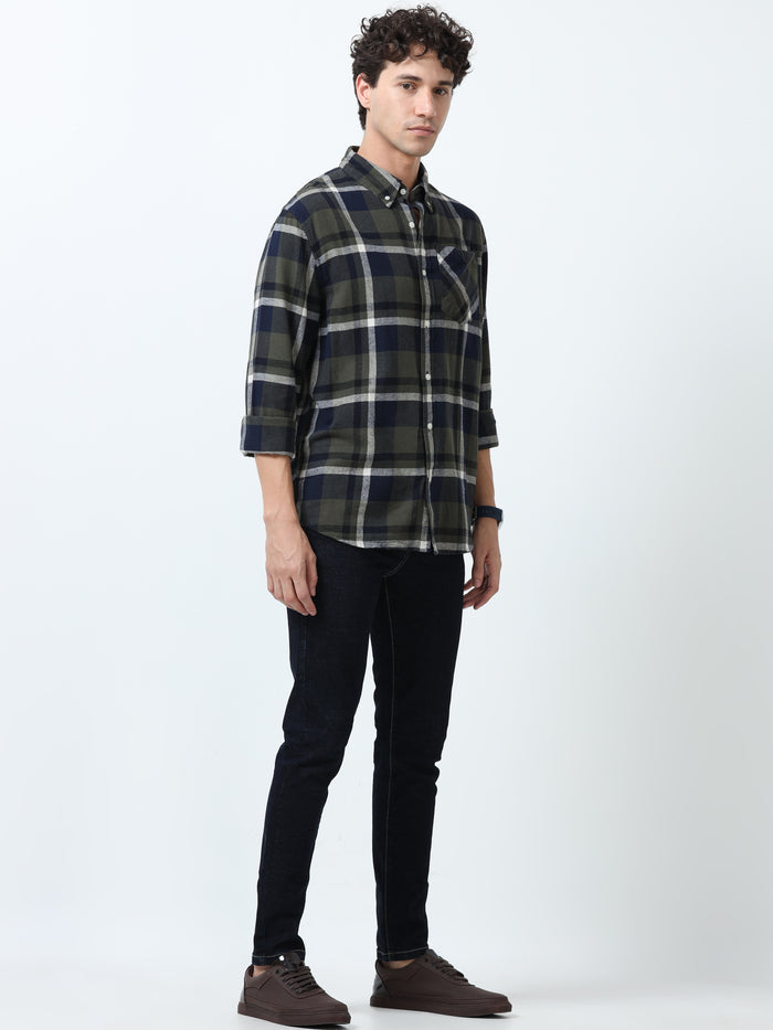 fullsleev checkered shirt in regular fit made from soft brushed fabric
fullsleeve shirts for men
regular fit shirt for men