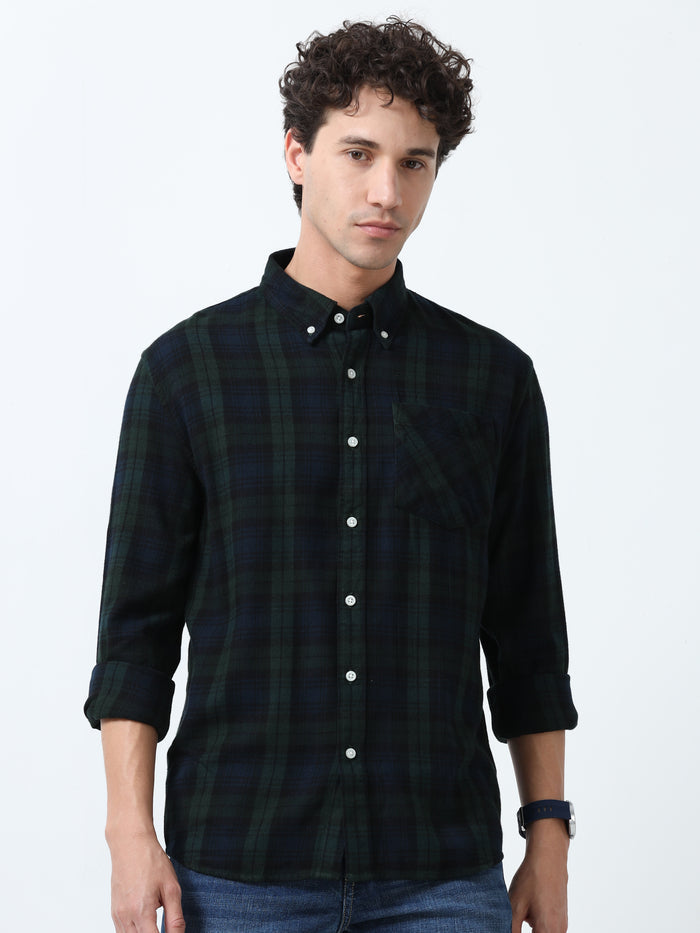 fullsleev checkered shirt in regular fit made from soft brushed fabric
fullsleeve shirts for men
regular fit shirt for men