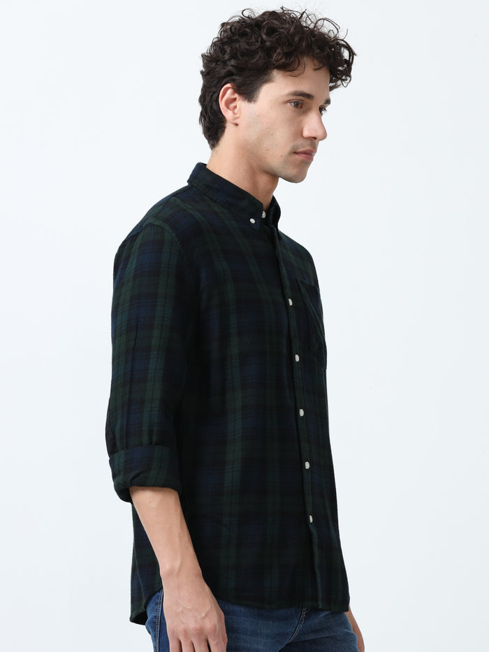 fullsleev checkered shirt in regular fit made from soft brushed fabric
fullsleeve shirts for men
regular fit shirt for men