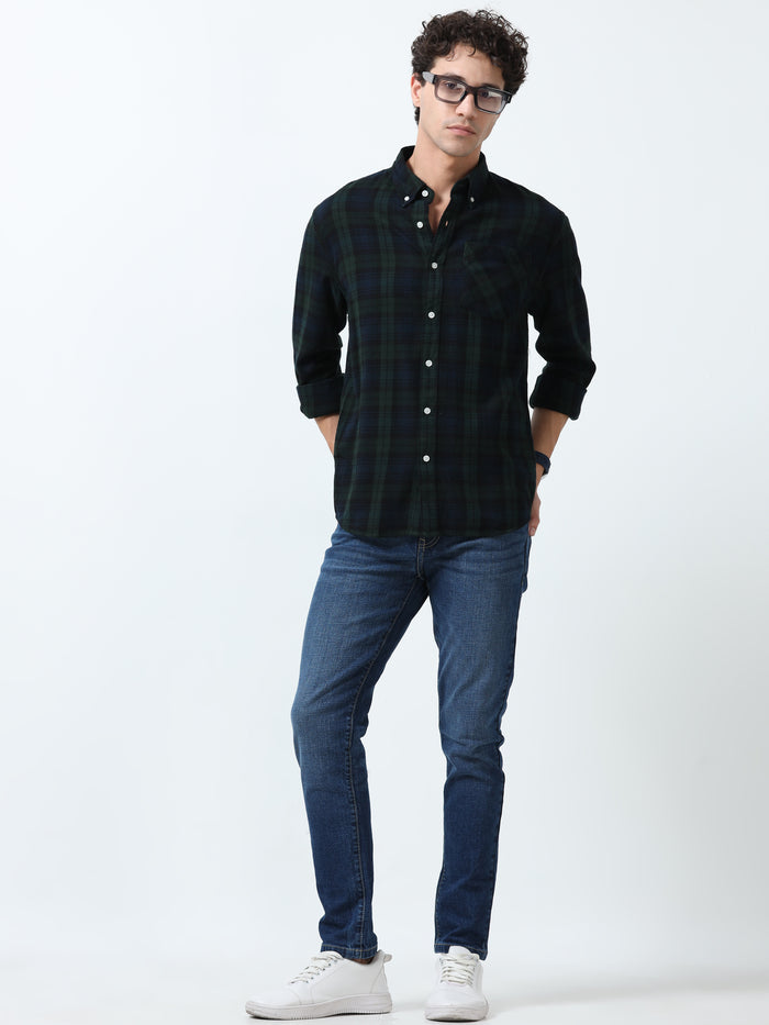 fullsleev checkered shirt in regular fit made from soft brushed fabric
fullsleeve shirts for men
regular fit shirt for men