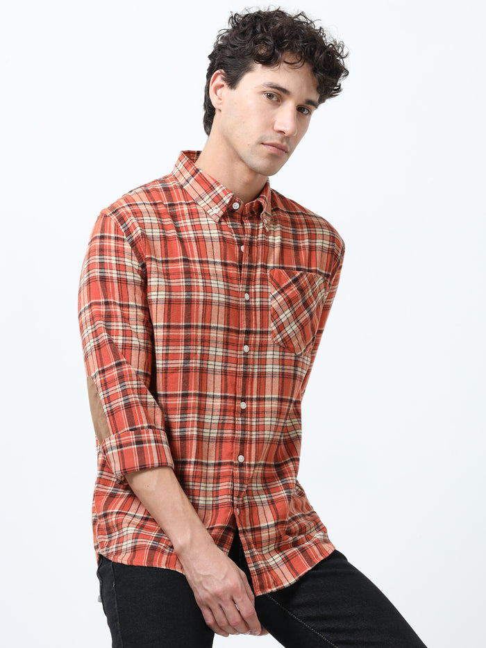 fullsleev checkered shirt in regular fit made from soft brushed fabric
fullsleeve shirts for men
regular fit shirt for men