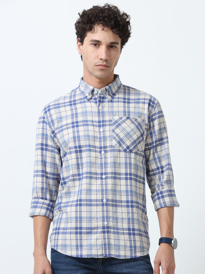 fullsleev checkered shirt in regular fit made from soft brushed fabric
fullsleeve shirts for men
regular fit shirt for men
