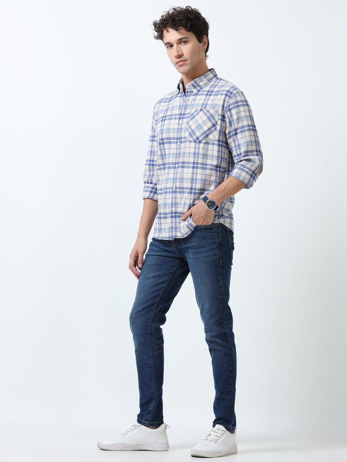 fullsleev checkered shirt in regular fit made from soft brushed fabric
fullsleeve shirts for men
regular fit shirt for men