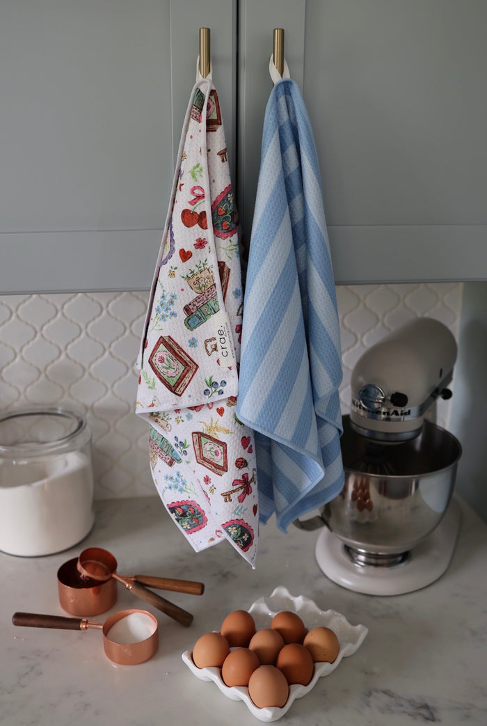 Coastal Blue Stripe: Double-Sided Hand Towel