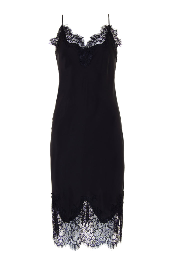 The Coco Bodice Lace Dress in black.