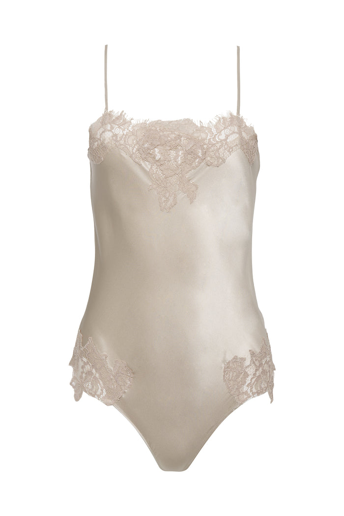 Coco Lace Silk Bodysuit - Vanilla