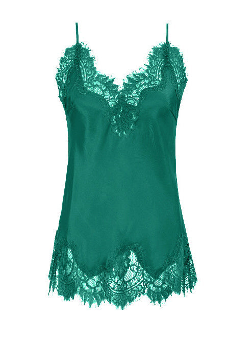 Coco Lace Silk Cami Colombian Jade