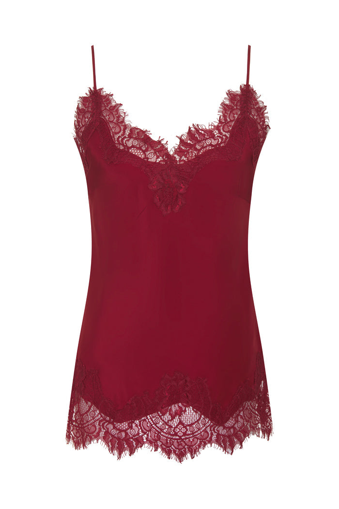 Coco Lace Silk Cami Dalia Red